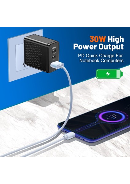 30W USB C Şarj Cihazı Hızlı Şarj Hızlı Şarj 3.0 Pd USB Şarj Cihazı C Tipi Cep Telefonları iphone Xiaomi Samsung Huawei Için Şarj Cihazları (Yurt Dışından) indirimleri