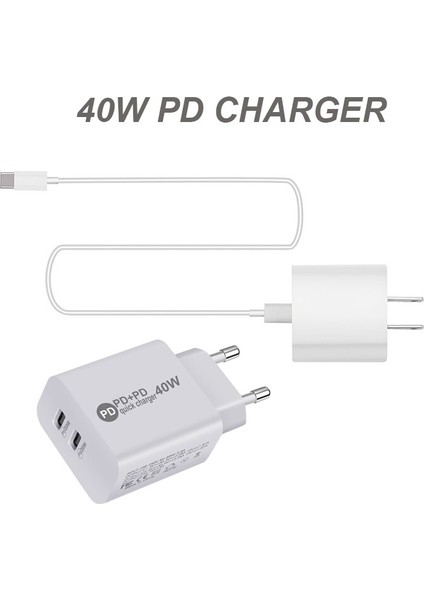 Çift USB C Duvar Şarj Cihazı, 40W Hızlı Şarj Bloğu, Pd 2 Bağlantı Noktalı Çift 20W, iPhone 13/12 Pro Max Için Güç Adaptörü, Galaxy S21 Xiaomi (Yurt Dışından) fırsatları