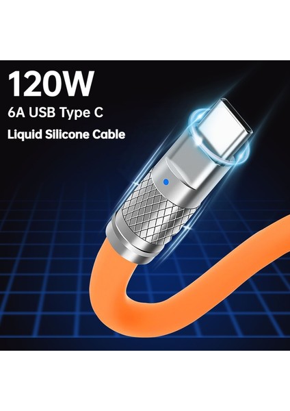 120 W 6A USB Tip C Süper Hızlı Şarj Kablosu 1 M USB Tip-C Sıvı Silikon Kablo Hızlı Şarj USB Kablosu Xiaomi Huawei Samsung Için (Yurt Dışından)
