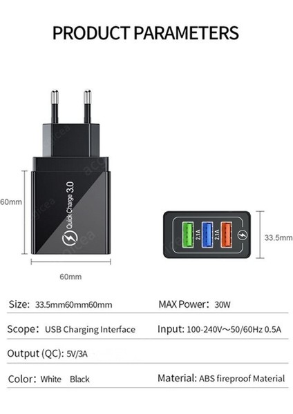 Hızlı Şarj 3.0 USB Şarj Aleti iPhone Duvar Hızlı Şarj Samsung S10 Fiş Xiaomi Mi Huawei Cep Telefonu Şarj Adaptörü (Yurt Dışından) fırsatları