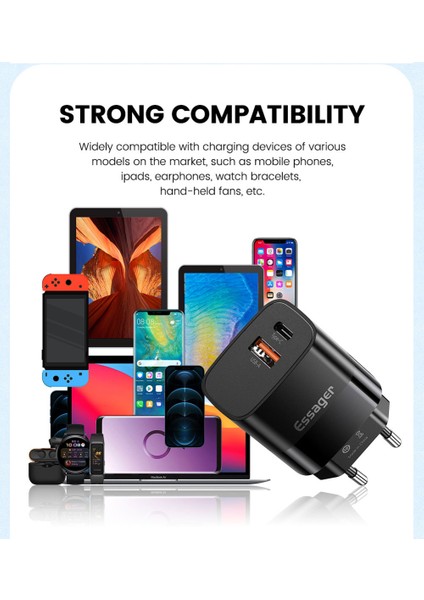 Essager USB Tip C Şarj Cihazı 20W Hızlı Şarj 3.0 iphone Xiaomi Huawei Samsung Cep Telefonları Hızlı Şarj Cihazı (Yurt Dışından) fiyatları
