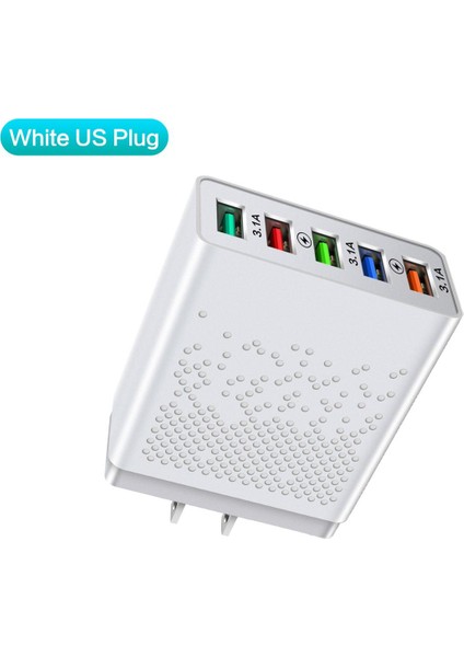 60W 5 Port Çoklu USB Şarj Cihazı Cep Telefonu Adaptörü Qc 3.0 Duvar Hızlı Şarj Şarj Cihazı iphone Xiaomi Samsung Tablet Ab/abd Tak (Yurt Dışından)