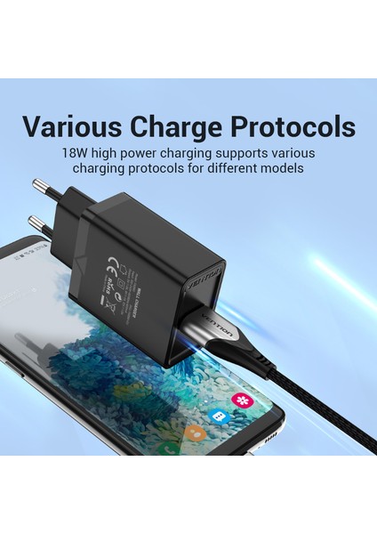 Vention 18W USB Şarj Aleti USB Qc 3.0 USB Hızlı Telefon Şarj Cihazı Ip Xmi Samsung S9 Huawei Hızlı Duvar Şarj Cihazı Ab Abd Adaptörü (Yurt Dışından) modelleri