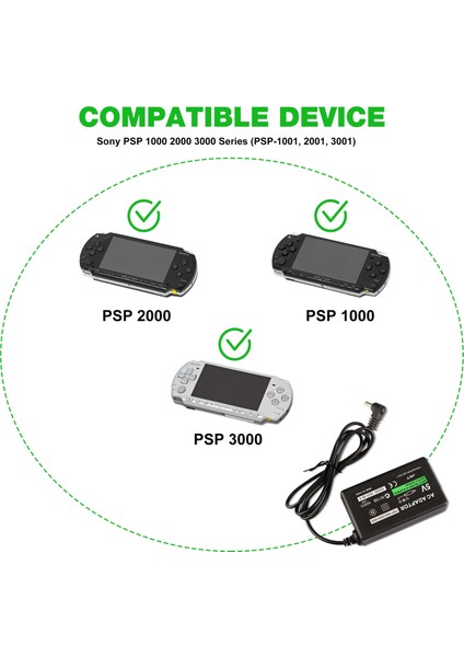 Psp Şarj Cihazı, Sony PSP-110 PSP-1001 Psp 1000 / Psp Slim Lite 2000 / Psp 3000 Değiştirme ile Uyumlu Ac Adaptör Duvar Şarj Cihazı (Yurt Dışından) fiyatları