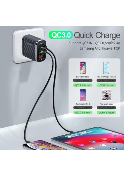 4 Port 20W USB Şarj Aleti Duvar Adaptörü Hızlı Şarj Cihazı Telefon Şarjı Için iphone Samsung Xiaomi Tablet Hızlı Mobil Şarj Cihazı Qc3.0 (Yurt Dışından) indirimleri
