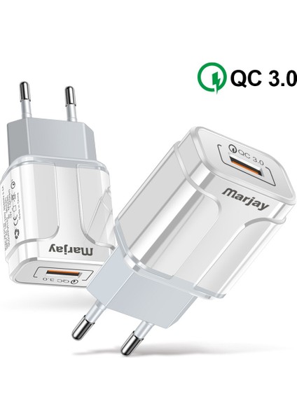 Marjay 18W USB Şarj Aleti Hızlı Şarj 3.0 Qc Telefon Şarj Cihazı iPhone 7 8 Xs Xiaomi Huawei P20 Lite Samsung S9 S8 A50 Hızlı Şarj Cihazı (Yurt Dışından) indirimleri