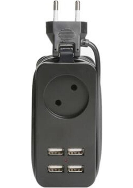 Avrupa Priz Taşınabilir Seyahat Soketi Akıllı Telefonlar Tabletler Için Masaüstü Priz, 4usb, Ab Tak (Yurt Dışından)