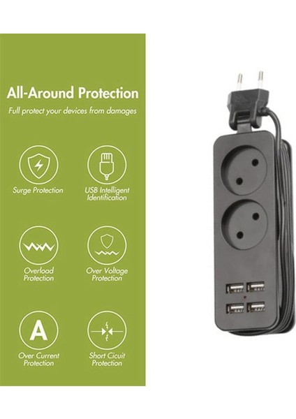 Avrupa Priz Taşınabilir Seyahat Soketi Akıllı Telefonlar Tabletler Için Masaüstü Priz, 4usb, Ab Tak (Yurt Dışından) fırsatları