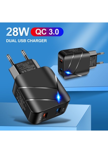 3.0 USB Şarj Aleti 28W 2 Port Hızlı Şarj Ip Telefon 12 11 Cep Telefonu Şarj Cihazı Hızlı Duvar Şarj Adaptörü (Yurt Dışından) modelleri