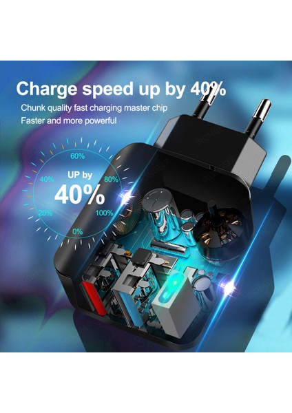 USB Şarj Aleti Hızlı Şarj 3.0 2 Port Qc4.0 Hızlı Şarj iPhone Samsung Xiaomi Huawei Tablet Için Akıllı Telefon LED Aydınlatma Adaptörü (Yurt Dışından) fiyatları