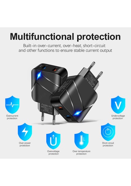USB Şarj Aleti Hızlı Şarj 3.0 2 Port Qc4.0 Hızlı Şarj iPhone Samsung Xiaomi Huawei Tablet Için Akıllı Telefon LED Aydınlatma Adaptörü (Yurt Dışından) fırsatları