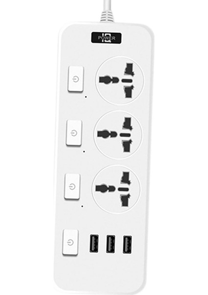3 USB 5V 2A Bağlantı Noktalı Şerit 2500 Joule 6,5 Feet Uzatma Kablosu Yurt Odası Için Aşırı Gerilim Koruyucu (Yurt Dışından)