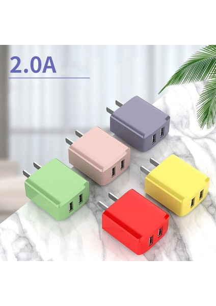 Evrensel Taşınabilir 5 V/2A Çift USB Bağlantı Noktaları Seyahat Ac Şarj Aleti Renkli Çift USB Şarj Adaptörü Android Ios Için Uygun (Yurt Dışından) fiyatları