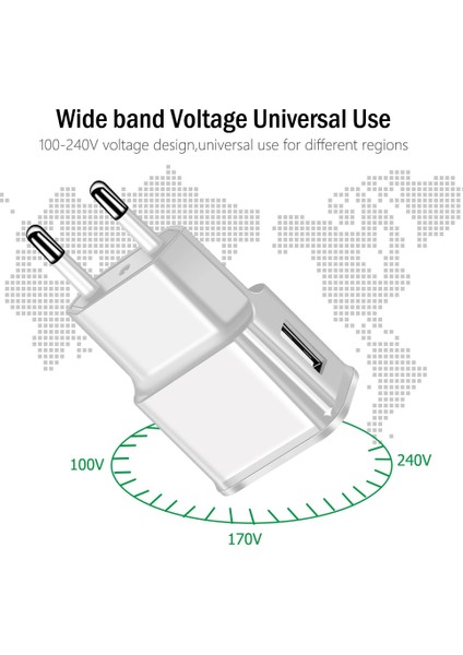 Evrensel Mikro USB Kablosu Seyahat Duvar Hızlı Adaptör Cep Telefonu Şarj Cihazı Huawei P Akıllı Xiaomi Redmi Not 4 5 Samsung S6 S7 (Yurt Dışından) modelleri