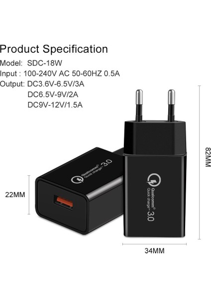 18W 3A Hızlı Şarj Cihazı Qc 3.0 USB Şarj Cihazı Hızlı Şarj 3.0 Telefon Şarj Cihazı iPhone Için Huawei Samsung Xiaomi 6 8 Redmi Ab Abd Tak (Yurt Dışından) indirimleri