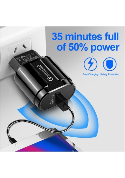 Hızlı Şarj 3.0 24W Qualcomm Qc 3.0 4.0 Hızlı Şarj Cihazı USB Taşınabilir Şarj Cep Telefonu Şarj Cihazı iPhone Samsung Xiaomi Sony (Yurt Dışından) modelleri