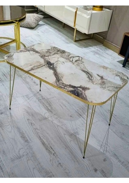 Firkete Tel Sehpa Ayağı Altın Sarısı - 54 cm - 4 Adet Sehpa Ayağı