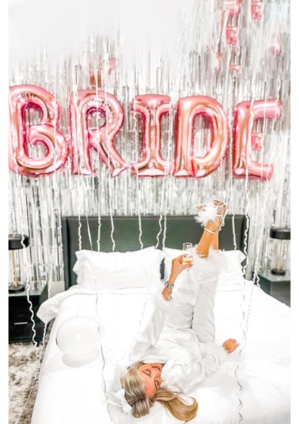 Rose Gold Bride Balon Seti Dev Folyo Balon Seti Bekarlığa Veda Bride To Be Partisi Balonları 100CM indirimleri