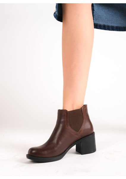 Deri Acı Kahve Kaymaz Kadın Bot Tmd2023106 modelleri
