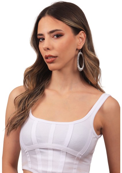 Kadın Antik Gümüş Kaplama Sallantılı Model Kabartma Dokulu Oval Küpe modelleri