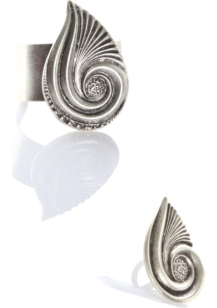 Kadın Antik Gümüş Kaplama Ayarlanabilir Geniş Band Su Damlası Modeli Bileklik & Yüzük Set indirimleri