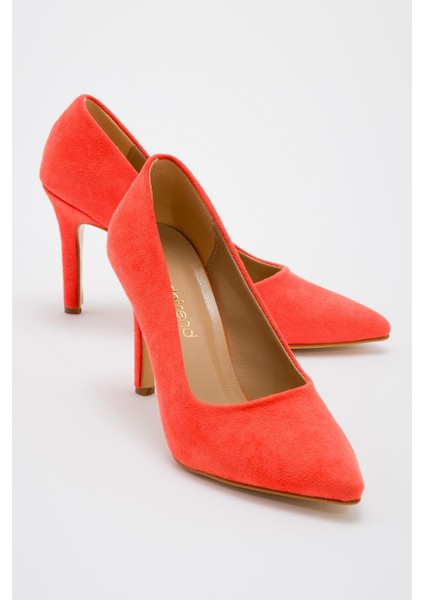 Kadın Stiletto Oranj Süet
