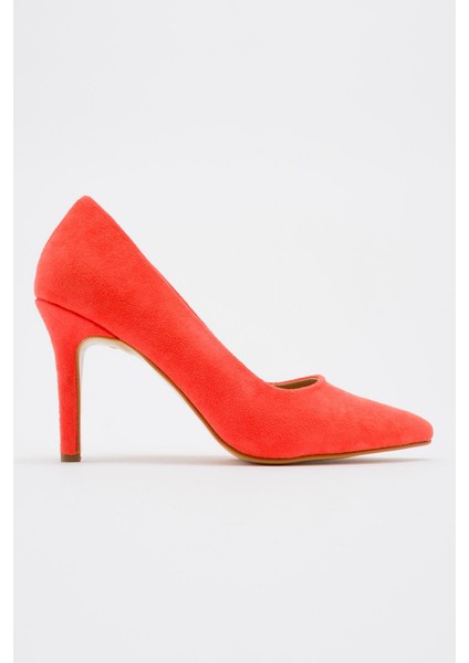 Kadın Stiletto Oranj Süet