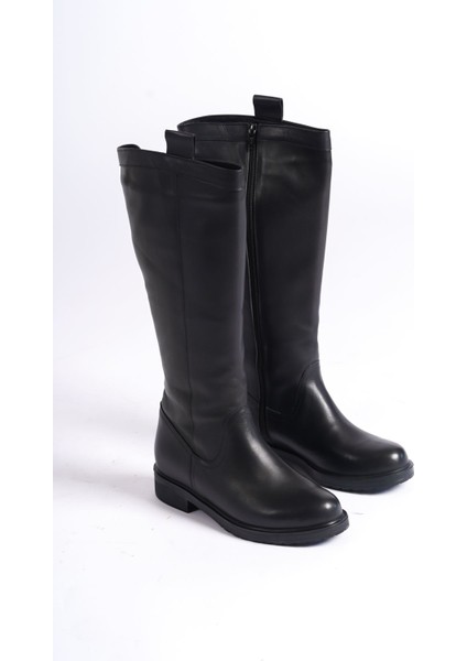 Siyah Deri Kaymaz Kadın Çizme Tmd202351 fırsatları