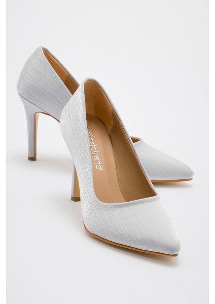 Kadın Stiletto Gümüş Çizgili