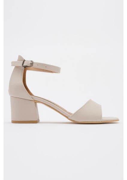 Kadın Bantlı Topuklu Ayakkabı Ten Cilt fiyatları