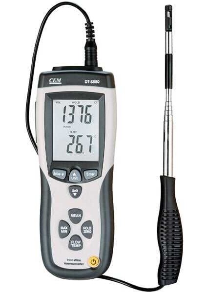 Cem DT-8880 Teleskobik Problu Kızgın Tel Hava Hızı, Debisi ve Sıcaklık Ölçer