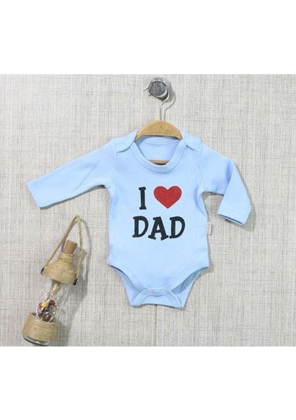I Dad Baskılı Çıtçıtlı Bebek Zıbın