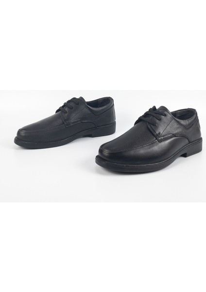 Erkek Siyah Deri Bağcıklı Casual Ayakkabı modelleri