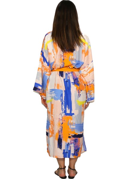 Gaia Saten Desenli Kimono fırsatları