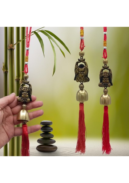 Çin Feng Shui Şans ve Bereket Metal Çan Buda 30 cm