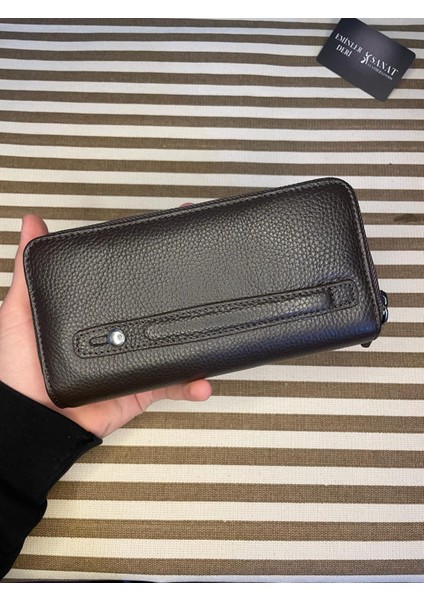 SL-2155 Çift Fermuarlı 16 Adet Kart Giriş Bölmeli Deri Unisex Cüzdan Sanat Leather modelleri
