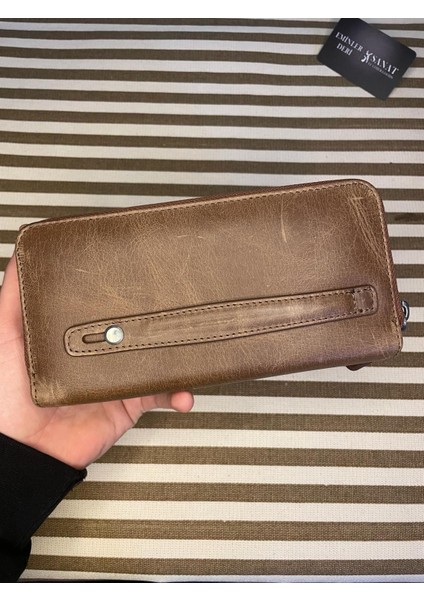 SL-2155 Çift Fermuarlı 16 Adet Kart Giriş Bölmeli Deri Unisex Cüzdan Sanat Leather modelleri