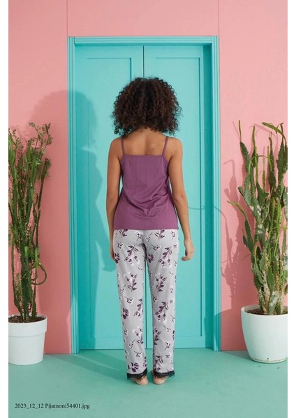 Viskon Kadın Askılı 3 Lü Pijama TAKIMI-7400-3 modelleri