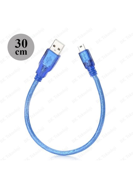 Yüksek Kalite Mini USB Erkek To USB A Erkek Şarj/data Kablosu 30CM