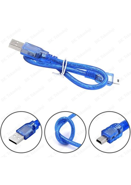 Yüksek Kalite Mini USB Erkek To USB A Erkek Şarj/data Kablosu 30CM