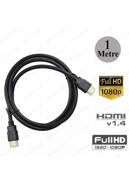 HDMI Erkek-Erkek Kablo 3D Full Hd 1080P 1 Metre