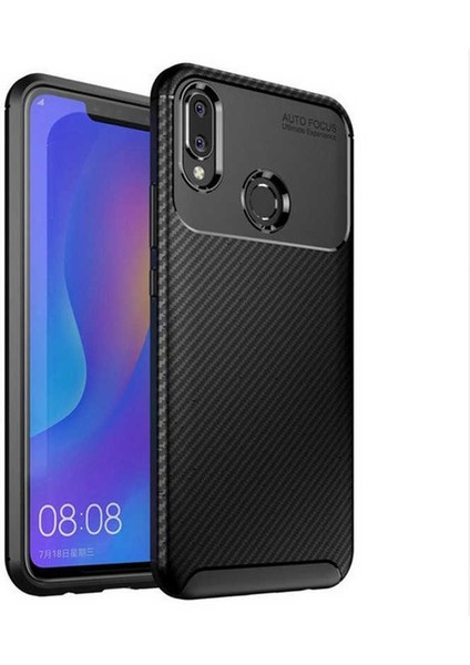 Huawei Honor Play Kılıf Karbon Görünümlü Silikon Zipax-Zr-Negro