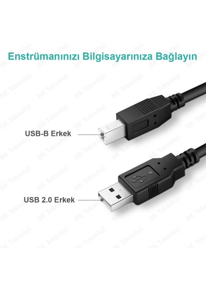 BK Teknoloji Type-C To Usb-B Yazıcı-Midi Kablosu 3 Metre