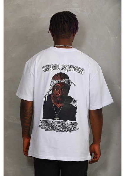 Erkek Baskılı Bisiklet Yaka T-Shirt 20/1 Penye - Beyaz indirimleri
