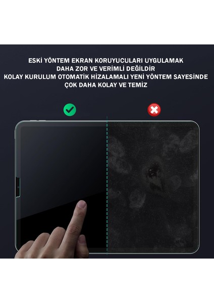 iPad 7.8.9. Nesil 10.2 Tablet Ekran Koruyucu Cam Otomatik Hizalamalı Toz Önleyici Kolay Uygulamalı