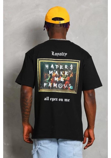 Erkek Baskılı Bisiklet Yaka T-Shirt 20/1 Penye - Siyah indirimleri