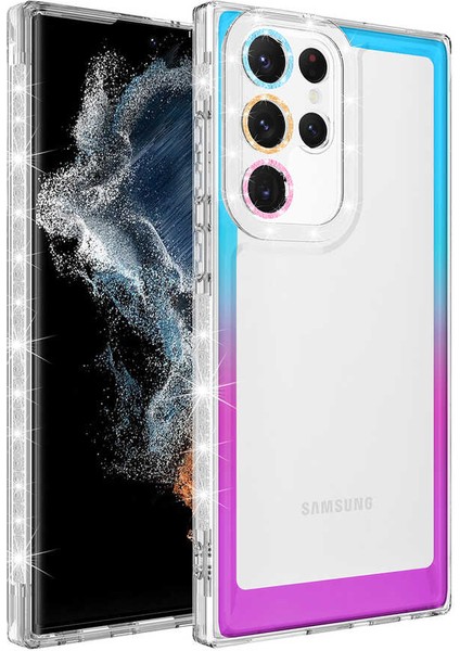 Samsung Galaxy S22 Ultra Kılıf Simli ve Renk Geçişli Kapak Zipax-Zr-Park