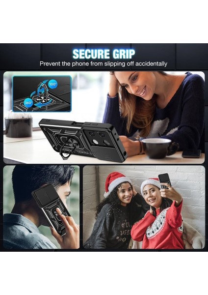 Xiaomi Redmi Note 13 Pro 4g Kılıf Kamera Korumalı Sürgülü Yüzüklü Armor Military Tank Kızaklı Kapak modelleri