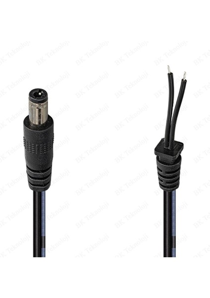 Standart Uçlu 5.5x2,5mm Notebook Adaptör Tamir Kablosu - 2 Adet