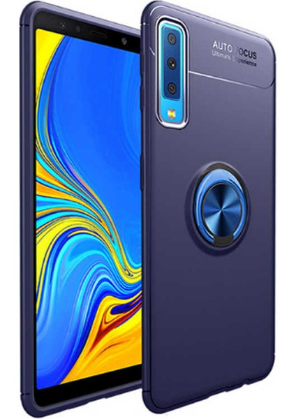 Samsung Galaxy A7 2018 Kılıf Ravel Yüzüklü Standlı Silikon Kapak